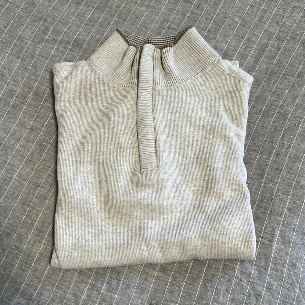 Beige Tasso Elba 1/4 zip sweater, size S